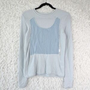 Ader Error 2021 SS‎ Baby Blue Mint Knit Long Sleeve Crew Neck Sweater Size A1